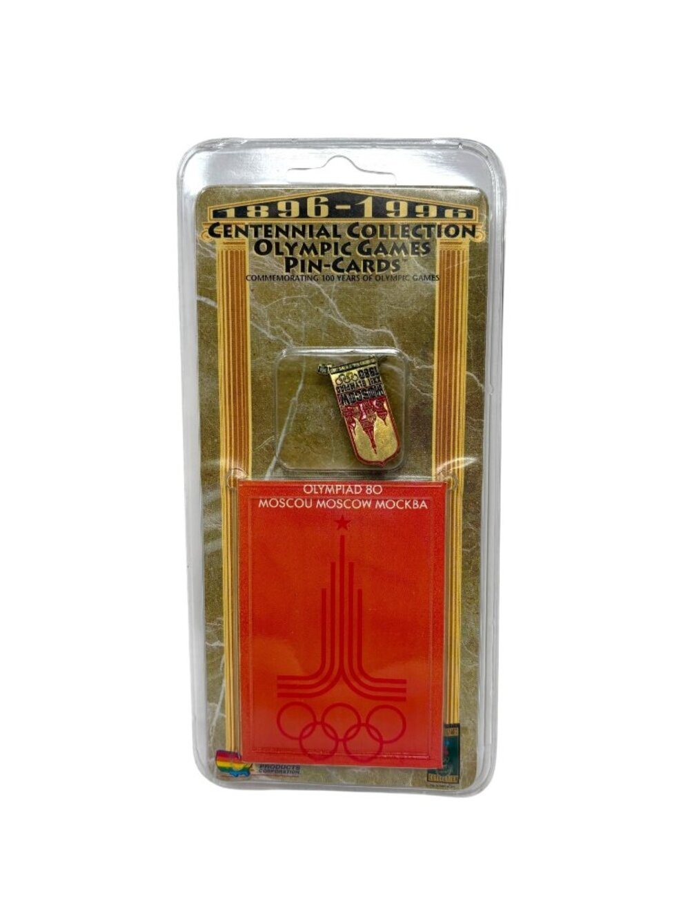 VINTAGE 1996 Centennial Collection Olympic Games Pin on Card Sealed Moscow 1980